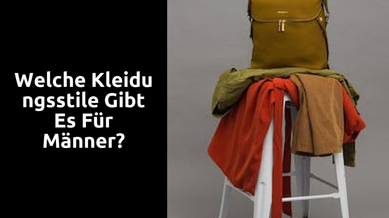 Welche kleidungsstile gibt es für Männer?
